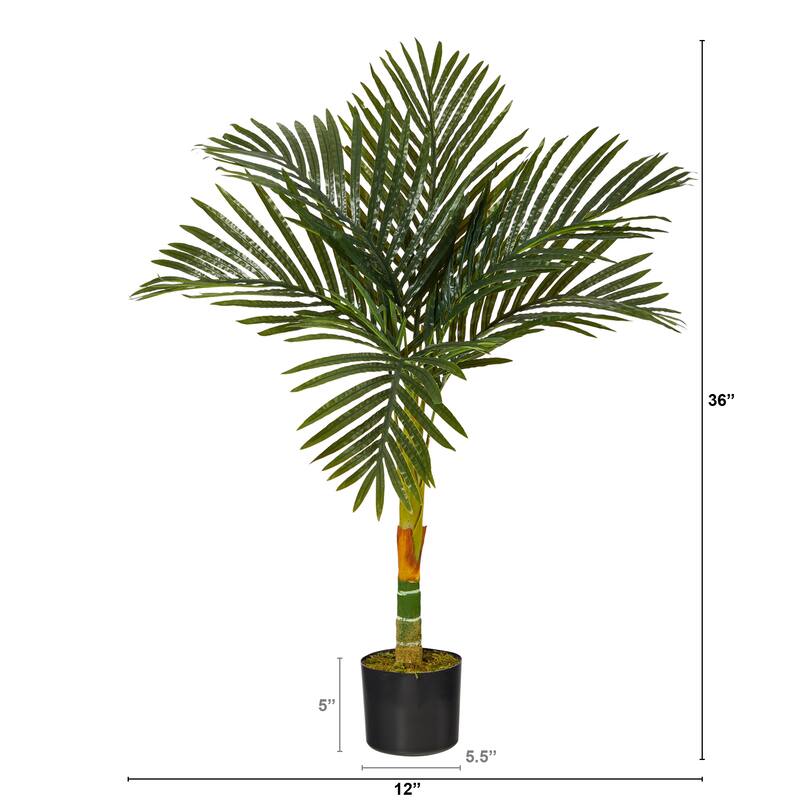 3' Golden Cane Artificial Palm Tree - 6"