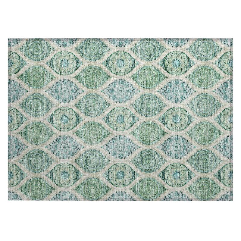 Machine Washable Indoor/ Outdoor Boho Mosaic Chantille Rug