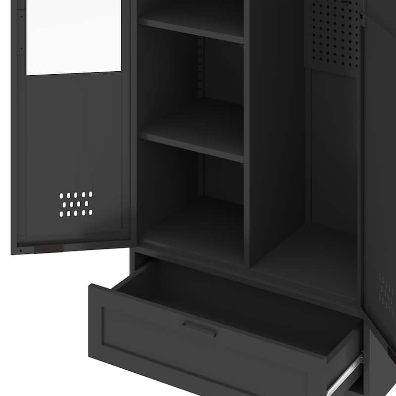 Moasis 71" Tall Metal Storage Cabinet with Doors and Adjustable Shelves
