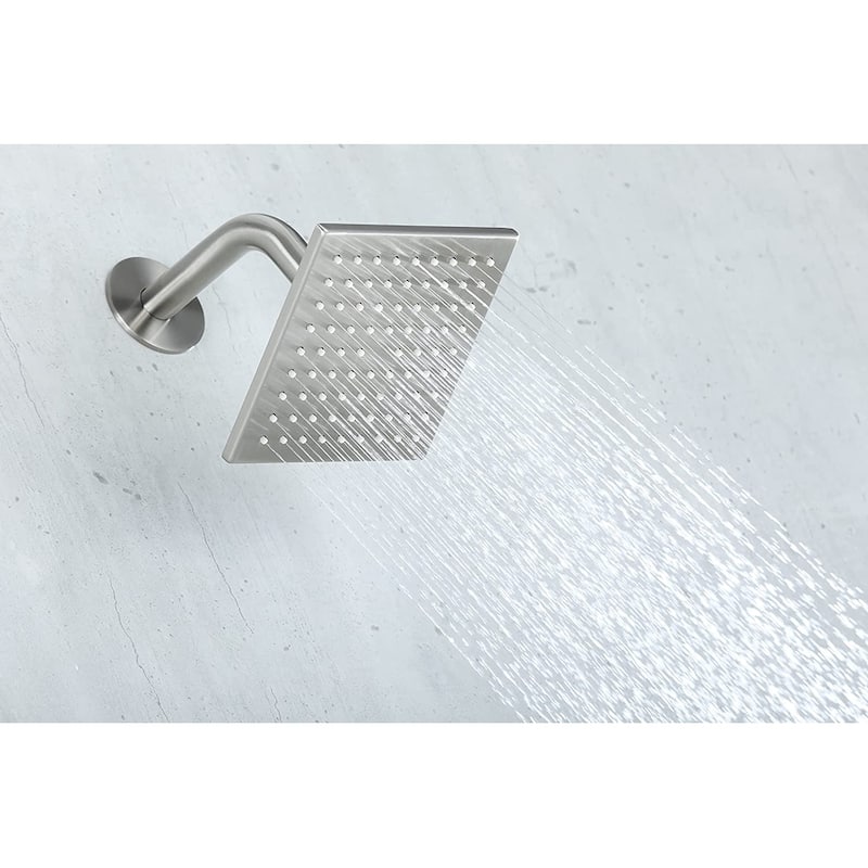 brushed nickel dual shower heads 3 way thermostatic shower system - 7'6" x 10'9"
