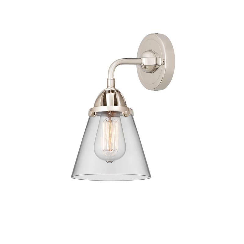 Innovations Lighting 288-1W-10-6 Cone Sconce Cone 10" Tall Wall Sconce - Polished Nickel / Clear