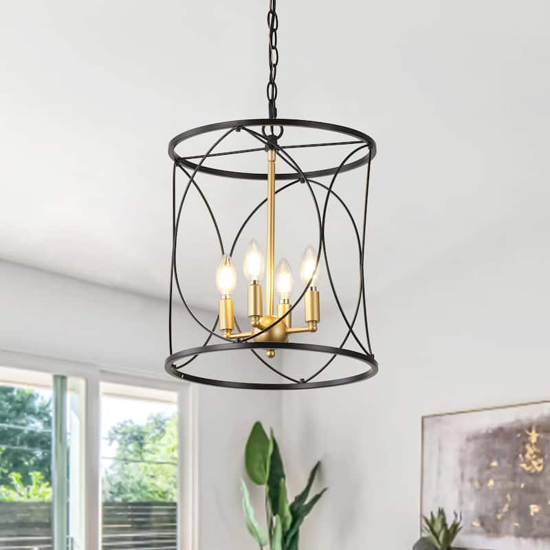 Farmhouse 4-Light Paper Woven Three Tiers Pendant Light for Kitchen ...