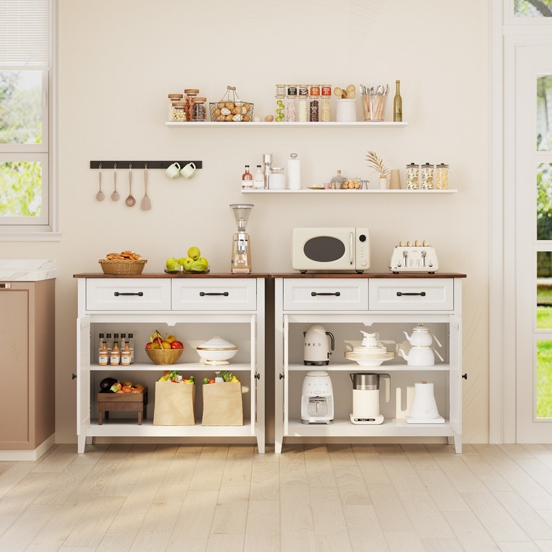 Kitchen Sideboard Buffet Storage Cabinet with 2 Drawers