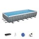 Bestway 24ft x 12ft x 52in Rectangular Above Ground Pool Set w/ Pool ...