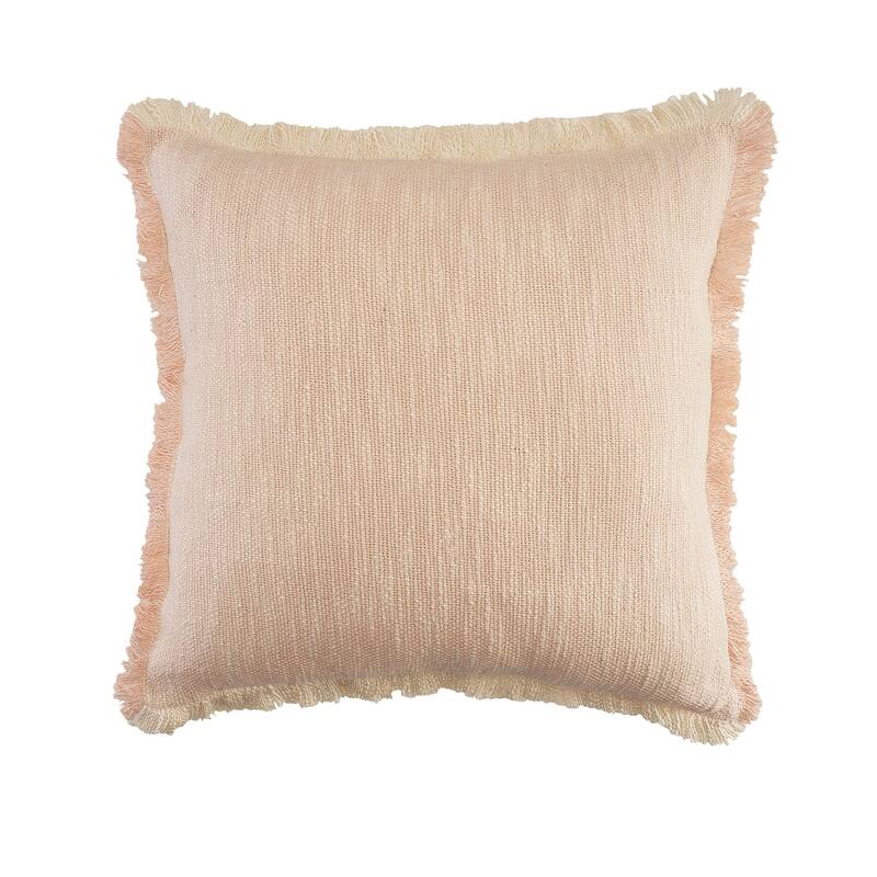 Sevita Two-Tone Cotton Fringe Throw Pillow