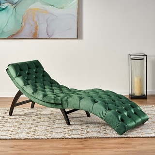 Elegant Tufted Velvet Chaise Lounge with Curved Design - Bed Bath ...