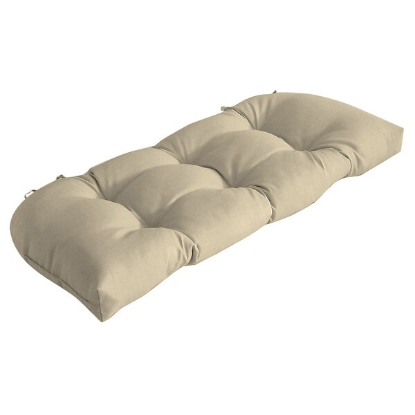 Arden Selections New Tan Leala Texture Wicker Settee Cushion - 18 in L x 41.5 in W x 5 in H. Opens flyout.