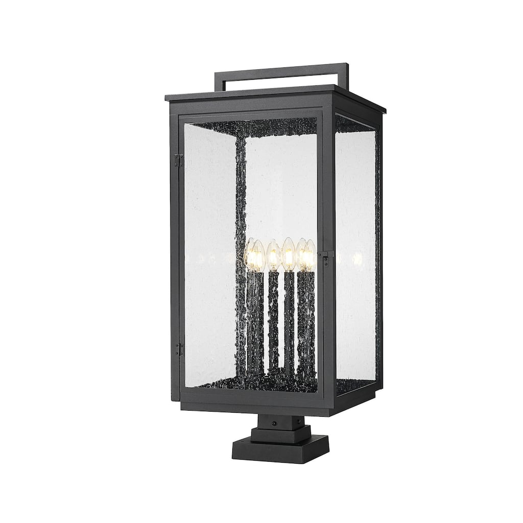 Z-Lite 5019PHXXLS-SQPM Hartwell 6 Light 34" Tall Post Light with Seedy