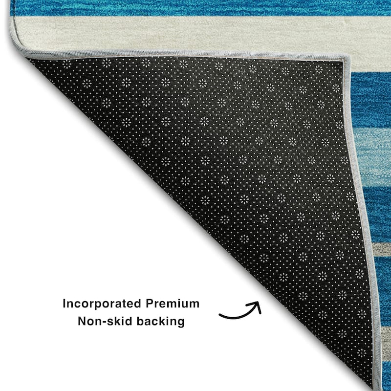 Premium Washable Super Soft Sophisticated Stripe Mayfield Rug