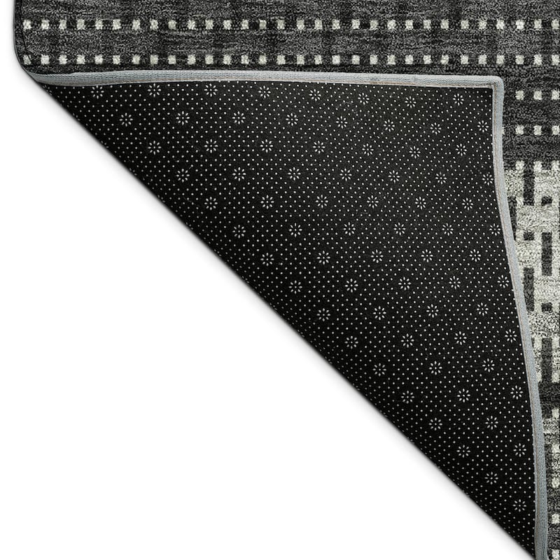 Machine Washable Indoor/ Outdoor Boho Stripe Chantille Rug