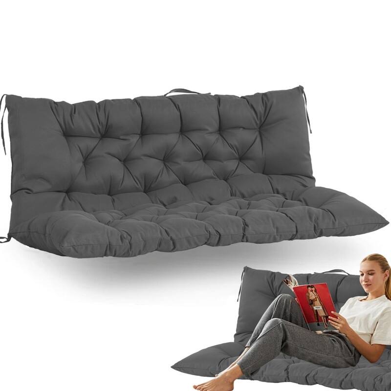 Swing Replacement Cushion, Outdoor Bench Cushions with Backrest Thicken 4", Patio Furniture Garden Porch Loveseat Glider Pad