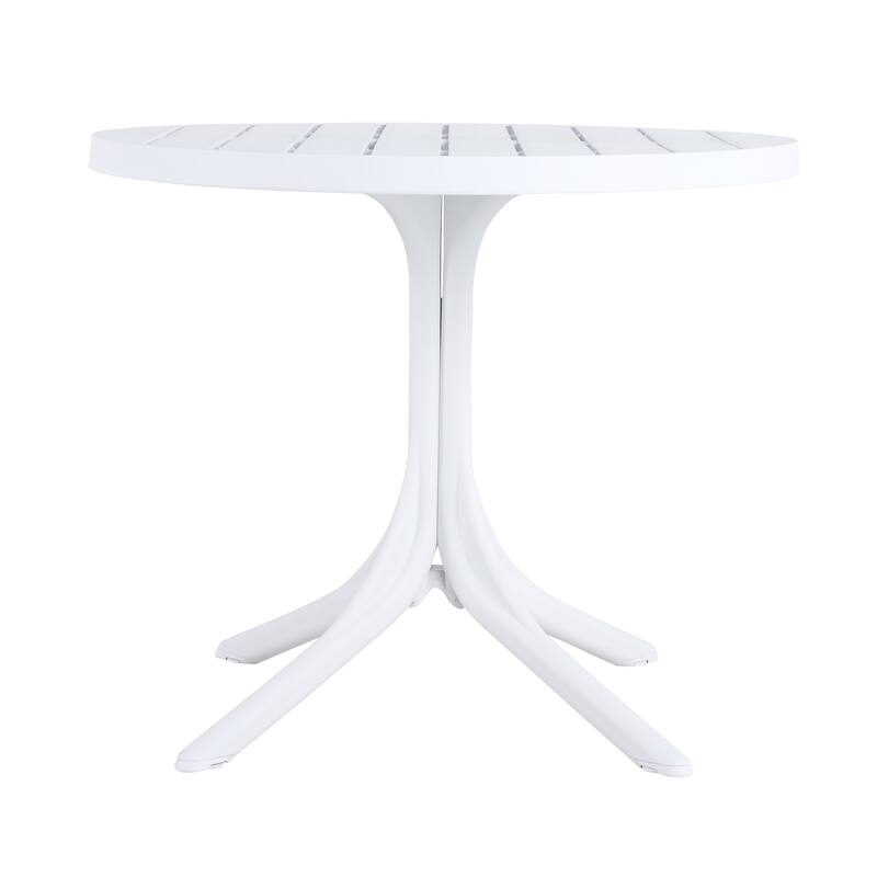 Modern Round Plastic Table-36 Inch Indoor/Outdoor Dining Table & Coffee Table,Lightweight Polypropylene All-Weather Patio Table