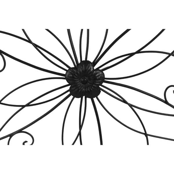 Shop Benzara Metal Flower Wall Decor With Scroll Design Bronze Overstock 23277734
