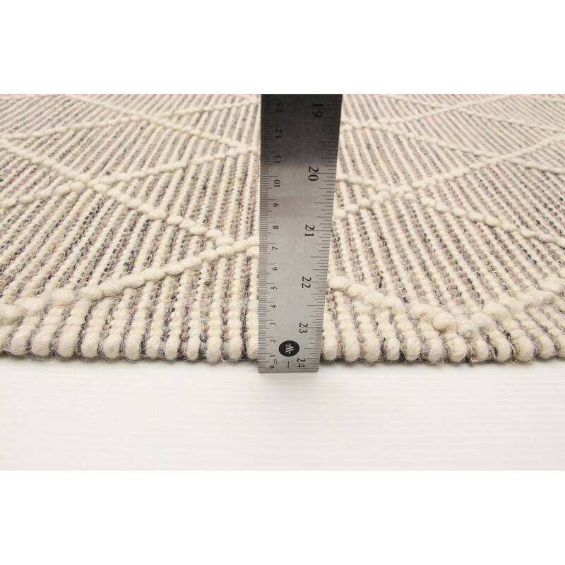 ECARPETGALLERY Braid weave Sienna Grey Wool Rug - 5'3 x 7'3
