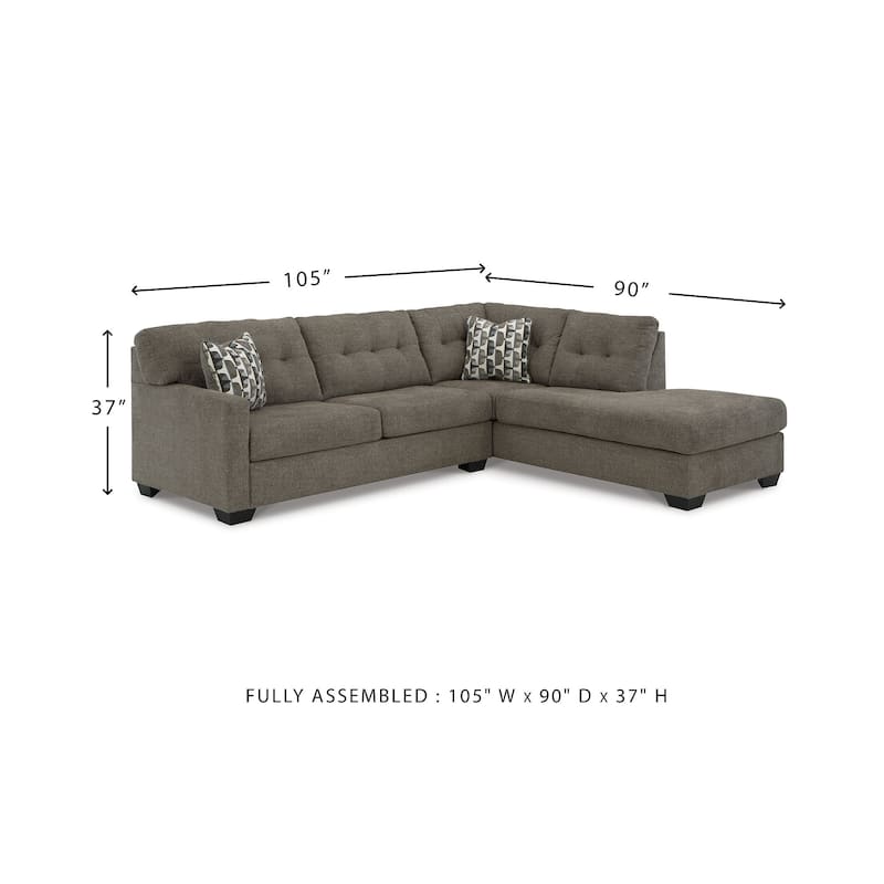 Signature Design by Ashley Mahoney 2-Piece Sectional with Chaise - 105"W x 90"D x 37"H