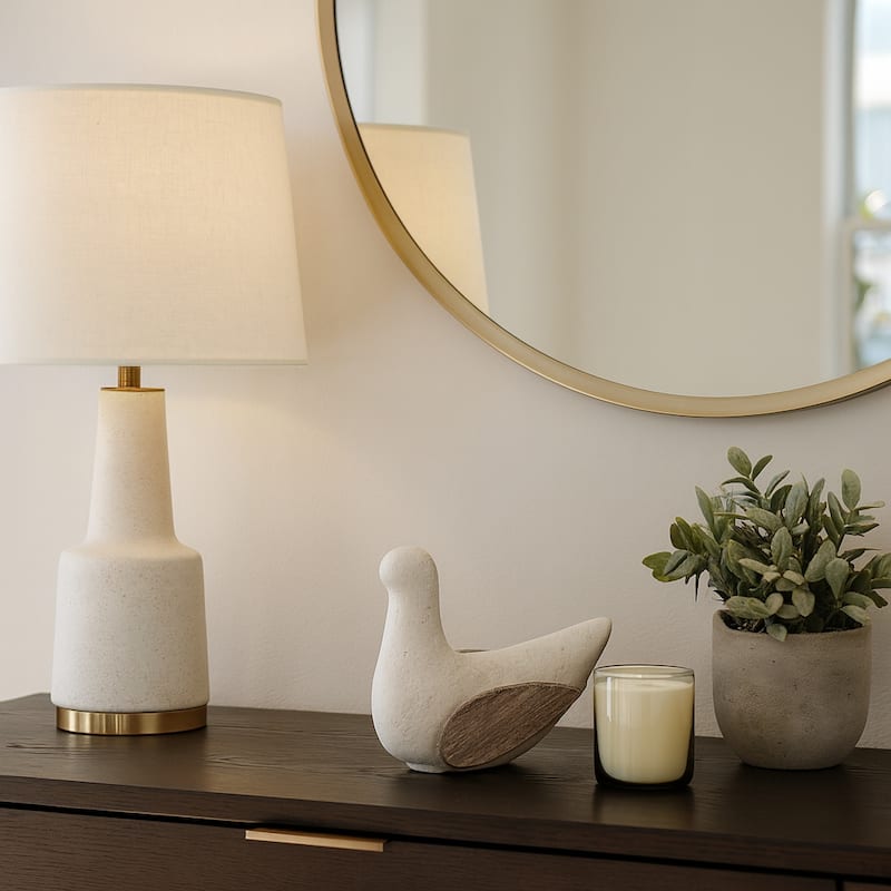 Ceramic Hand-Carved Bird Decorative Figurine - Ivory