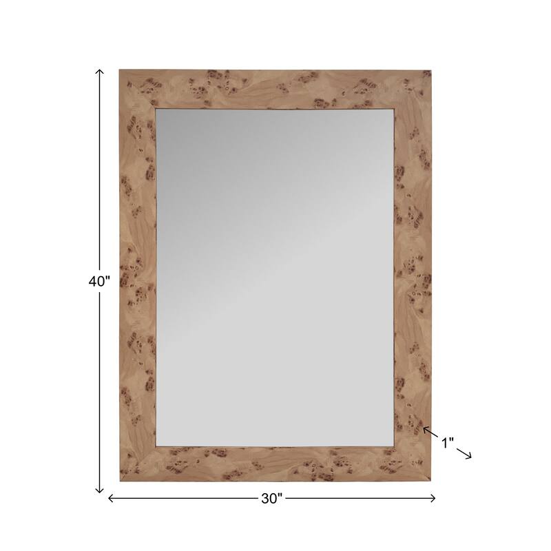 Burled Vanity Mirror - 40H x 30W x 1D