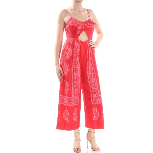 free people red jumpsuit