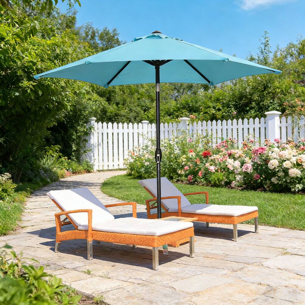 Ainfox 9ft Patio Umbrella Crank Lift Tilt Without Base Outdoor Hexagonal Umbrella