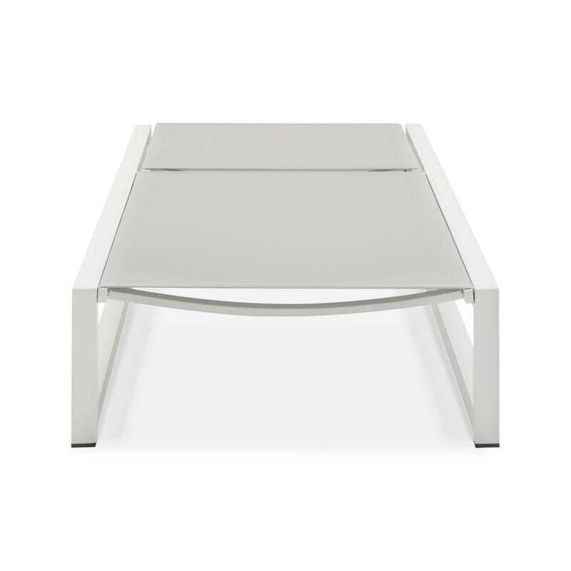 5-Level Adjustable 2-Piece Outdoor Chaise Lounge,Durable Aluminum Frame & Textilene Mesh, Perfect For Patio/Poolside