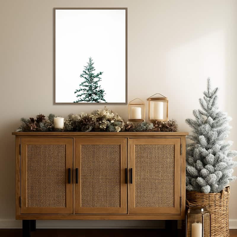 Winter Trees V by Justine Milton (23 x 30 in.), Framed Canvas Wall Art Print - Sylvie Dark Gold