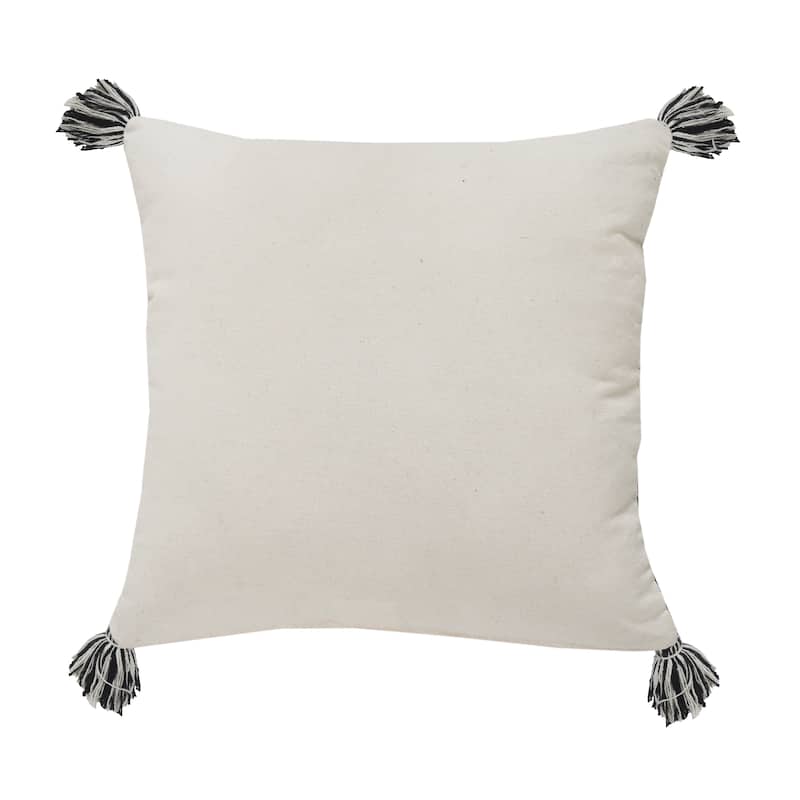 Sevita Interwoven Dash Geometric Throw Pillow with Tassels