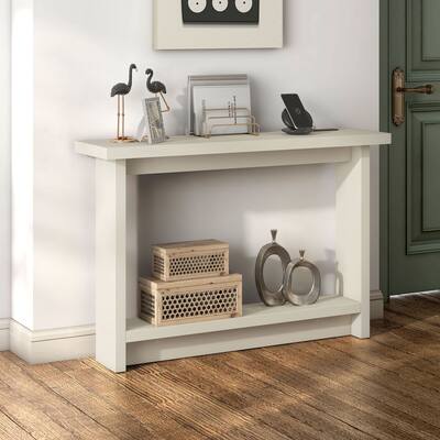 24/7 Shop At Home Modern 32-inch 2-Shelf Console Table with Charging Stations and USB Ports
