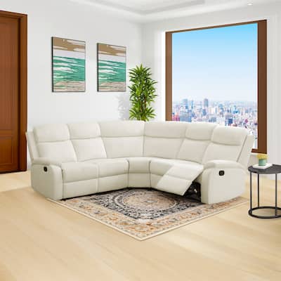 Off-White Breathable Fluff Fabric 3-Piece Living Room Sofa Set