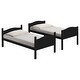 preview thumbnail 5 of 4, Elegant Twin over Twin Bunk Bed with Camelback Headboard, Angled Ladder, Guardrails & Mission-Style Design, Black