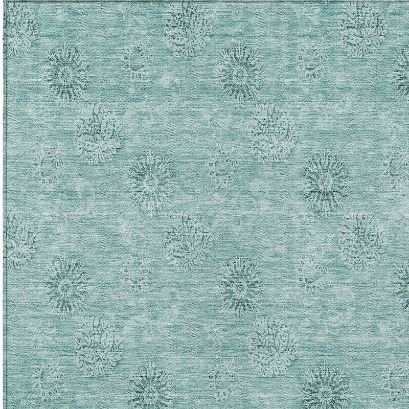 HomeRoots Floral Transitional Rectangle Outdoor Rug