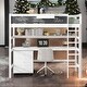 preview thumbnail 1 of 8, White Multiple Storage Twin Size Loft Bed with Desk, Blackboard, Storage Box, Shelf and 3 Drawers White