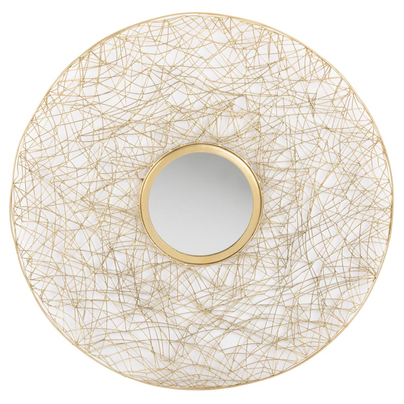 SAFAVIEH Harner Brass 30-inch Round Decorative Mirror - 30" x 30" x 1.5"