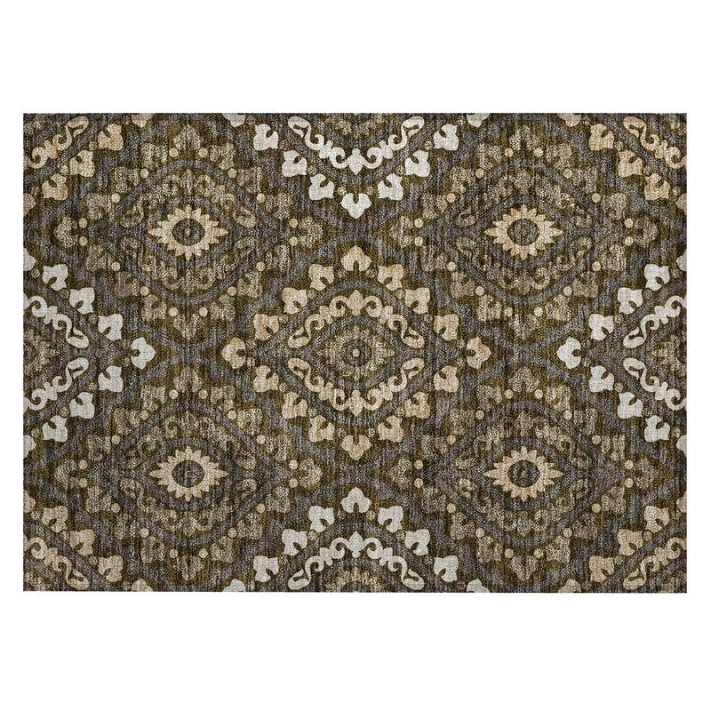 Machine Washable Indoor/ Outdoor Chantille Ttransitional Medallion Rug