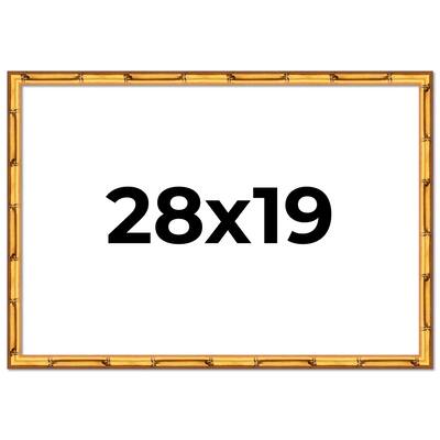 28x19 Frame Gold Bamboo Picture Frame Modern Photo Frame Includes UV Acrylic Shatter Guard Front Acid Free Foam Backing Board