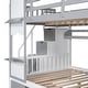 preview thumbnail 22 of 43, Bunk Bed with 2 Drawers & 3 Shelves, Castle Style Bedframe with Slide for Kids Boys/Girls/Teens
