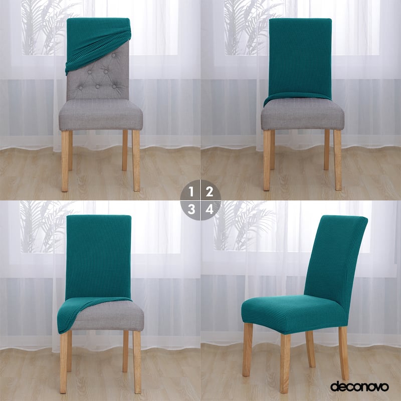 Deconovo Universal Soft Stretch Chair Slipcovers Set of 6