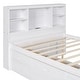 preview thumbnail 23 of 28, Full Size Platform Bed with Trundle and Storage Headboard, Kids Bed Frame with Charging Station and 3-Drawers, Antique Brown