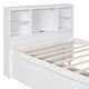 preview thumbnail 8 of 13, Full Size Platform Bed with Trundle and Storage Headboard, Kids Bed Frame with Charging Station and 3-Drawers, White
