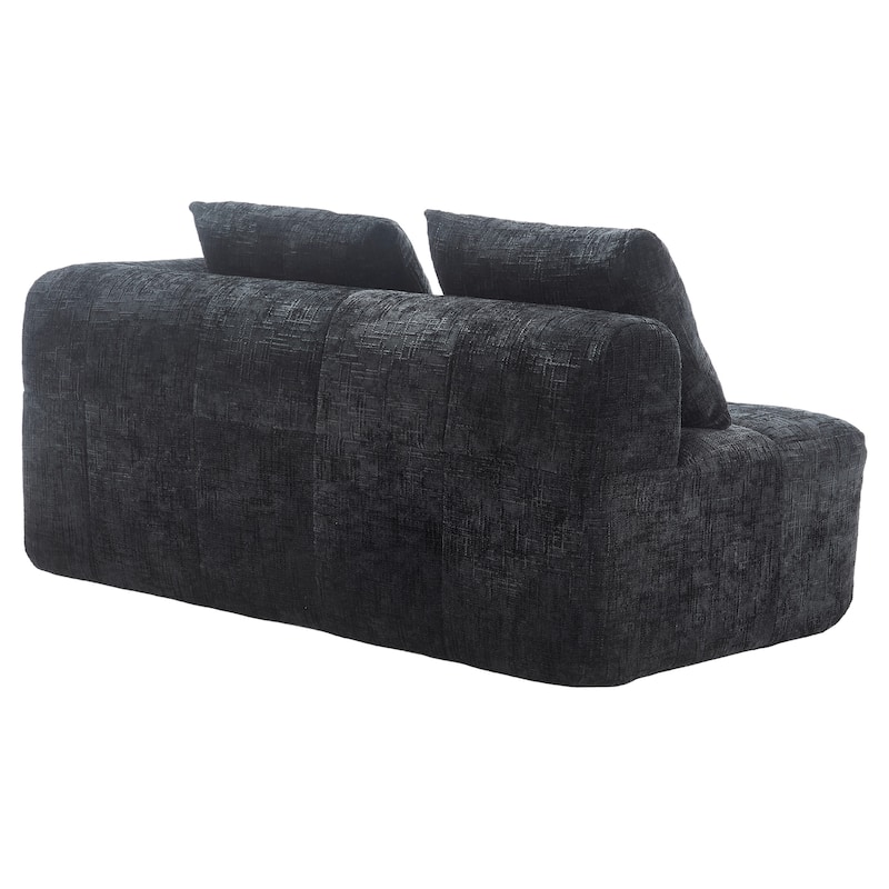 Chenille Loveseat Sofa Upholstered Deep Seat Sofa, Lounge Couch Corner Sofa Minimalist Modular Couches for Apartment
