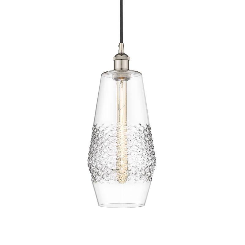 Innovations Lighting 616-1P-17-7 Windham Pendant Windham 7" Wide Mini - Polished Nickel / Clear
