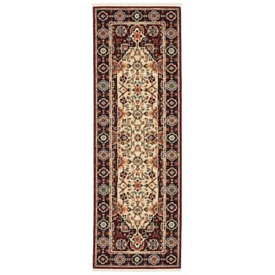 Style Haven Leander Persian Inspired Fringed Wool Blend Area Rug