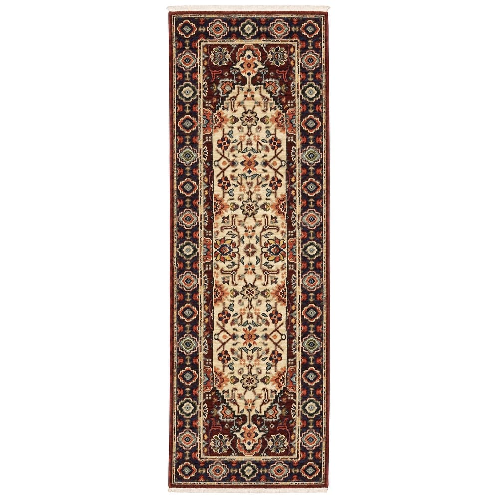 Style Haven Leander Persian Inspired Fringed Wool Blend Area Rug