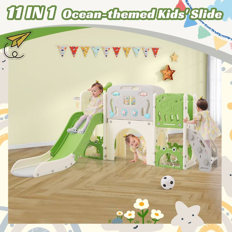 For Toddler Age 1-3 with Basketball Hoop, Arch Tunnel and Telescope, Toy Storage Organizer for Toddlers, Kids Climbers