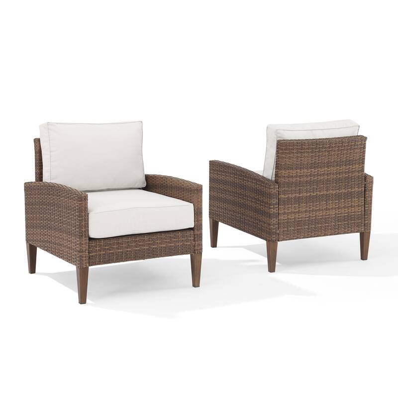 Crosley Capella 2Pc Outdoor Wicker Chair Set - 29.5"x28.25"x33"