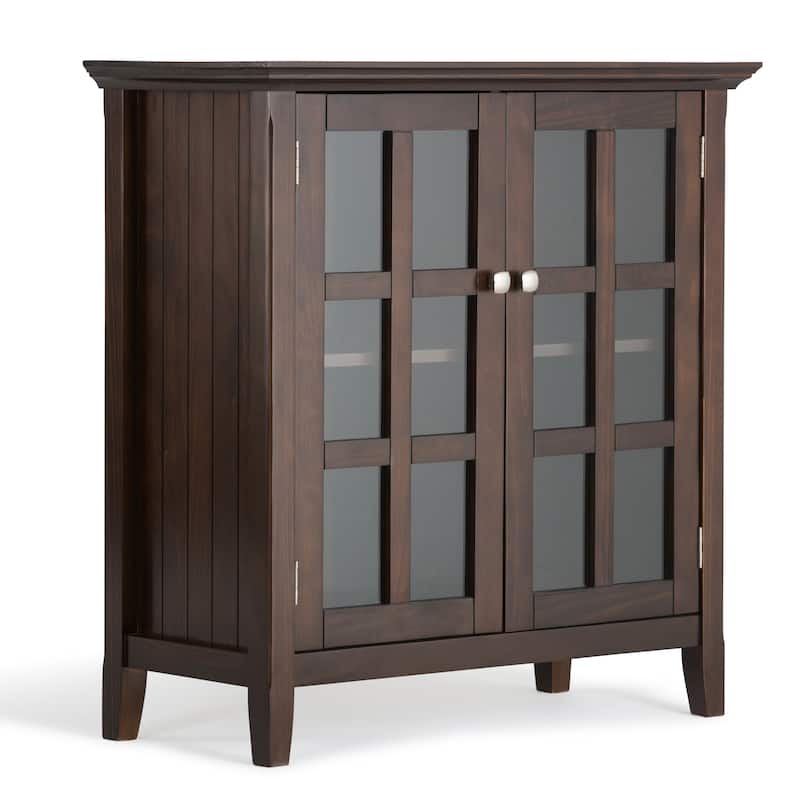 WYNDENHALL Normandy SOLID WOOD 35 inch Wide Transitional Low Storage Cabinet - 35"w x 15.5"d x 36" h
