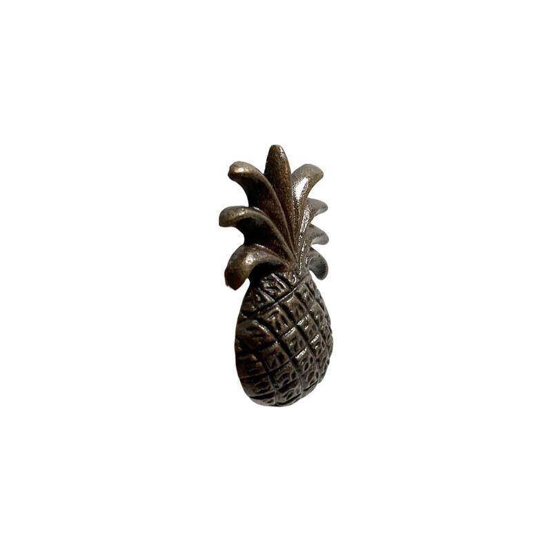 HomeRoots Set of Six Antiqued Bronze Metal Pineapple Drawer Pull Knobs - 1.25 in. x 2.50 in. x 1.50 in.