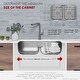preview thumbnail 18 of 24, STYLISH 32 inch Stainless Steel 18G Double Bowl Low Divider Dual Mount Sink - Brushed Stainless Steel - 32.25" x 18.9" x 9"