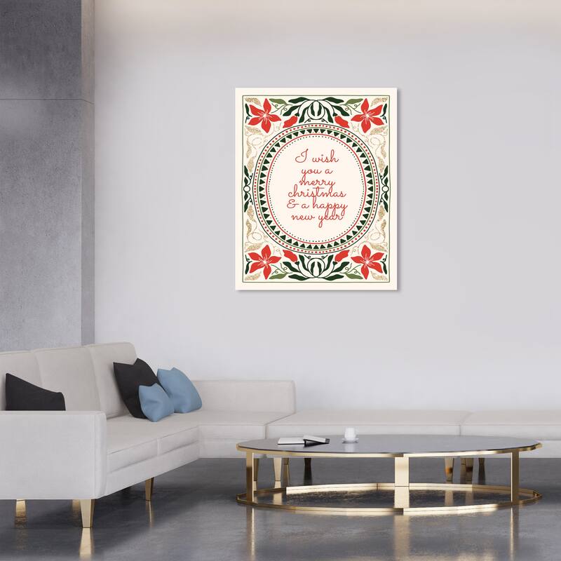 Wynwood Studio Canvas Holiday and Seasonal A Christmas Wish from us Red Glam Wall Art Canvas Print - 30 x 36