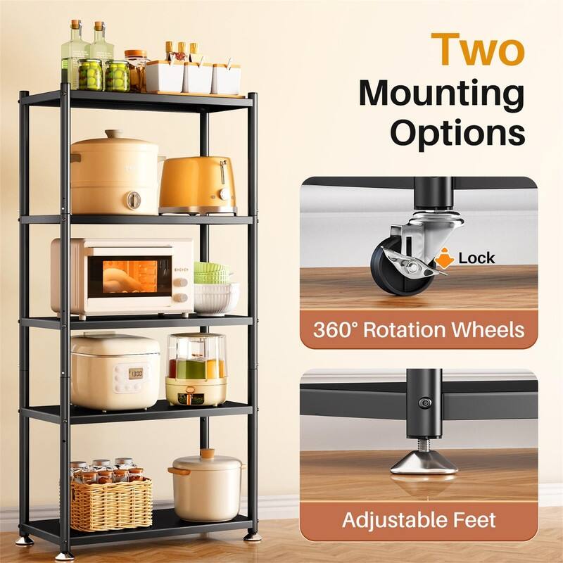 Storage Shelves with Rolling Wheels
