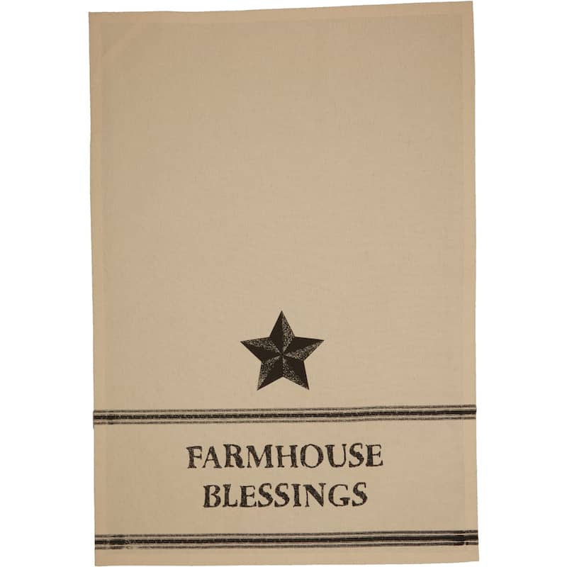 Farmhouse Star Country Life Muslin Unbleached Natural Tea Towel Set of 2 19x28 - Tea Towel 28x19